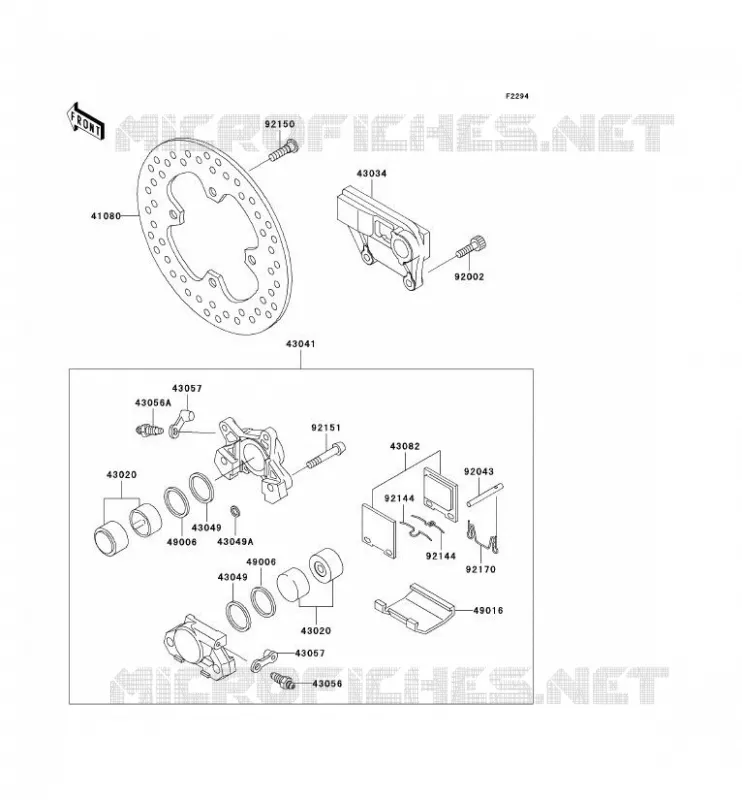 FREIN ARRIERE Kawasaki MOTOS 1200 2001 NINJA ZX-12R  ZX1200-A2