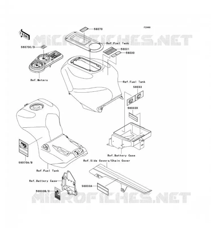 LABEL Kawasaki MOTOS 1200 2001 NINJA ZX-12R  ZX1200-A2H