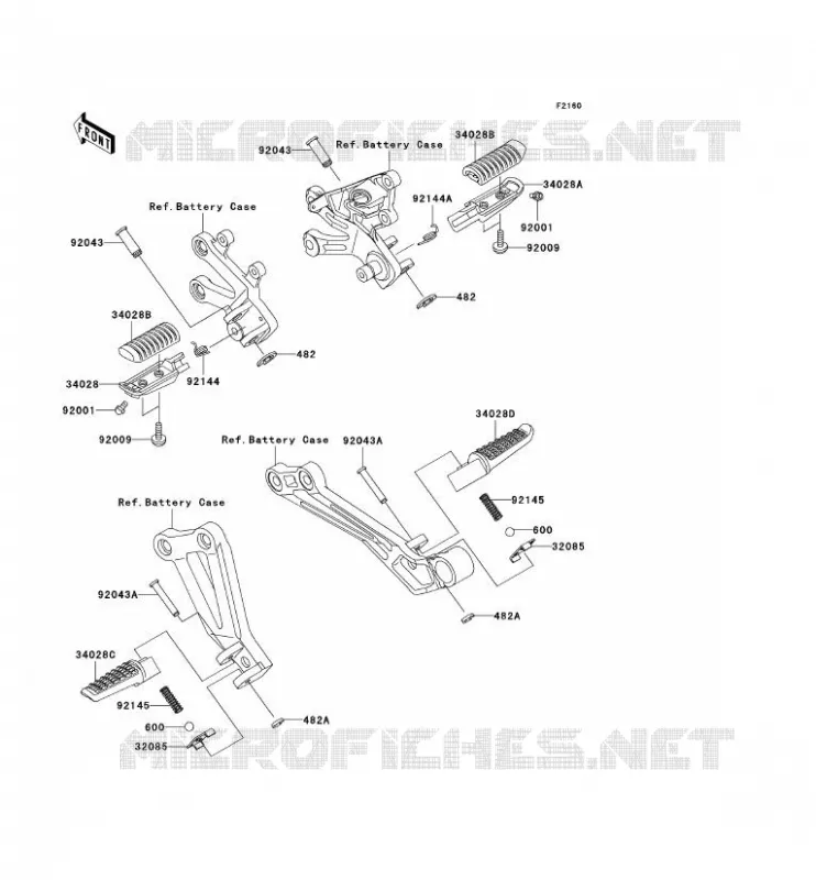 REPOSE PIED Kawasaki MOTOS 1200 2001 NINJA ZX-12R  ZX1200-A2H