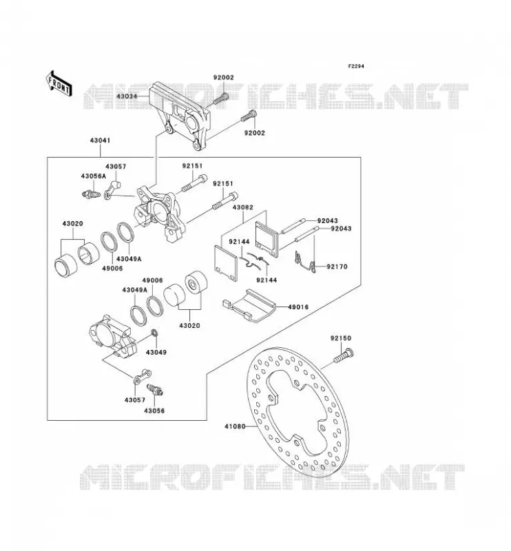 FREIN ARRIERE Kawasaki MOTOS 1200 2002 NINJA ZX-12R  ZX1200-B1