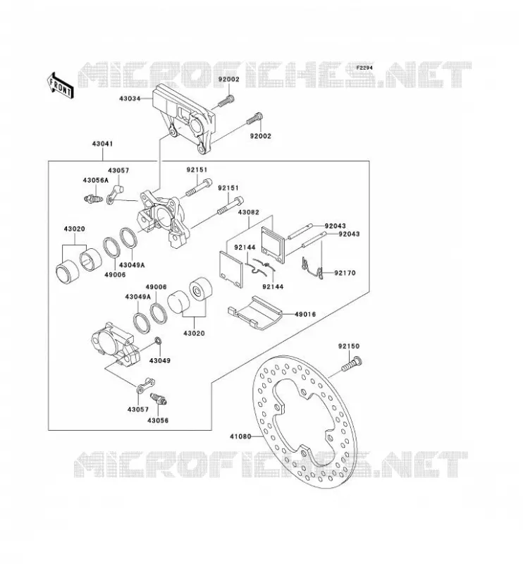 FREIN ARRIERE Kawasaki MOTOS 1200 2003 NINJA ZX-12R  ZX1200-B2