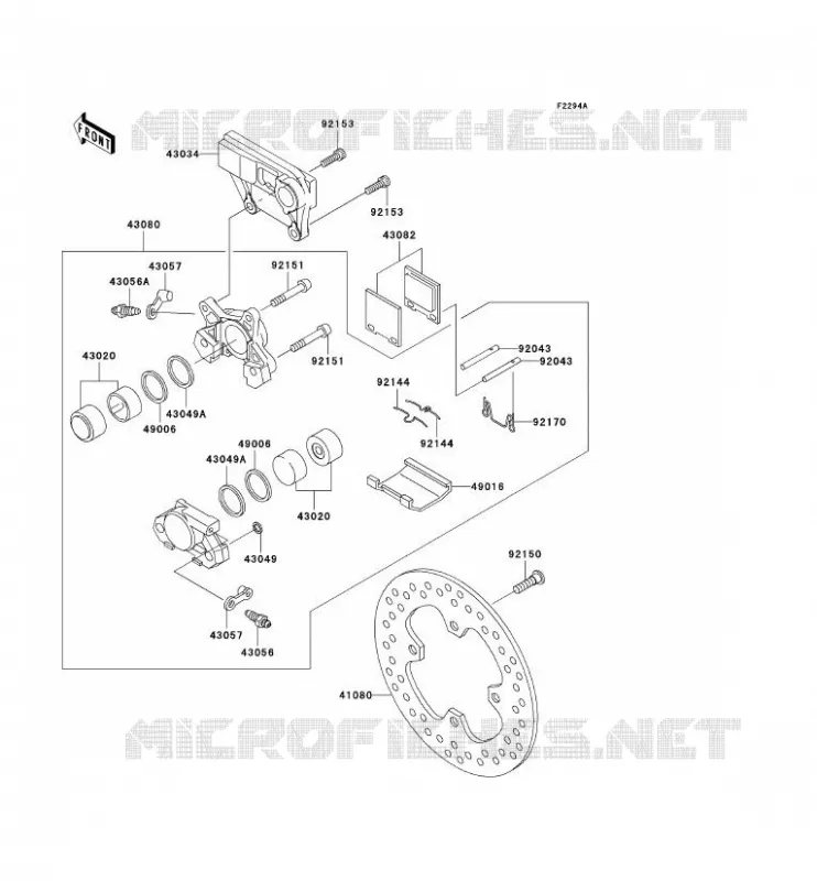 FREIN ARRIERE Kawasaki MOTOS 1200 2004 NINJA ZX-12R  ZX1200-B3