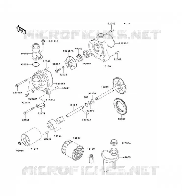 POMPE A HUILE/FILTRE &Agrave; HUILE Kawasaki MOTOS 1200 2004 NINJA ZX-12R  ZX1200-B3