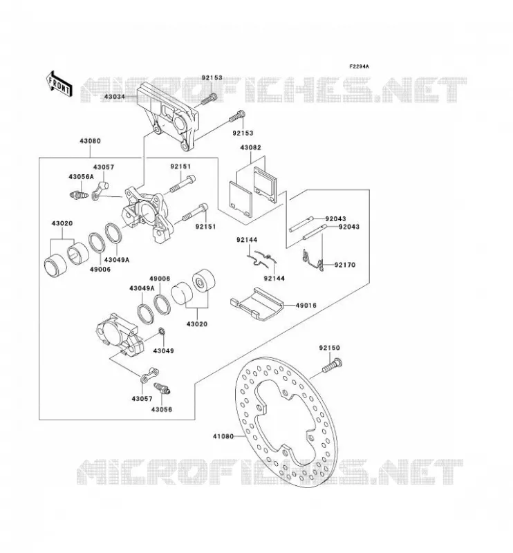 FREIN ARRIERE Kawasaki MOTOS 1200 2004 NINJA ZX-12R  ZX1200-B3H