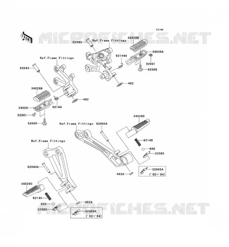 REPOSE PIED Kawasaki MOTOS 1200 2005 NINJA ZX-12R  ZX1200-B4