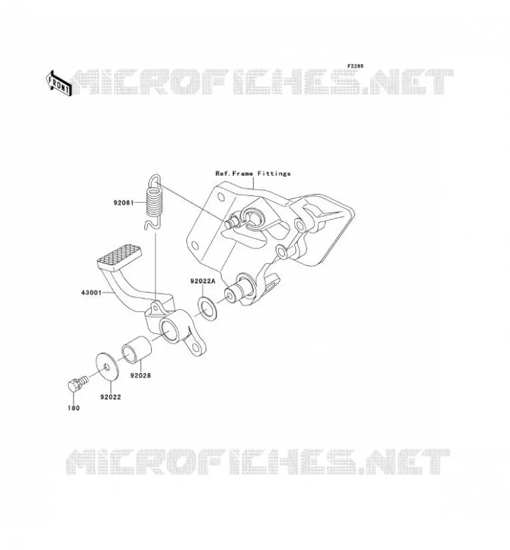 PEDALE DE FREIN Kawasaki MOTOS 1200 2002 ZZR1200  ZX1200-C1H