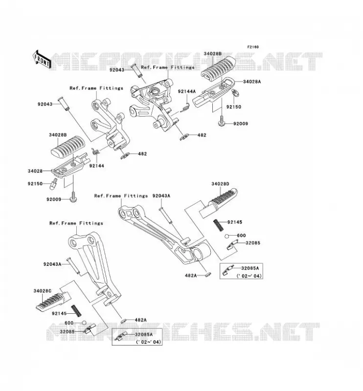 REPOSE PIED Kawasaki MOTOS 1200 2003 ZZR1200  ZX1200-C2