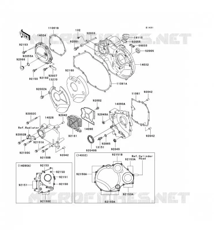 COUVERCLES MOTEUR Kawasaki MOTOS 1200 2003 ZZR1200  ZX1200-C2