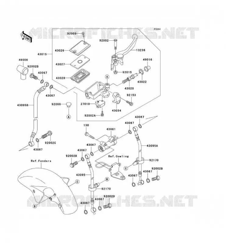 MAITRE CYLINDRE AV Kawasaki MOTOS 1200 2003 ZZR1200  ZX1200-C2