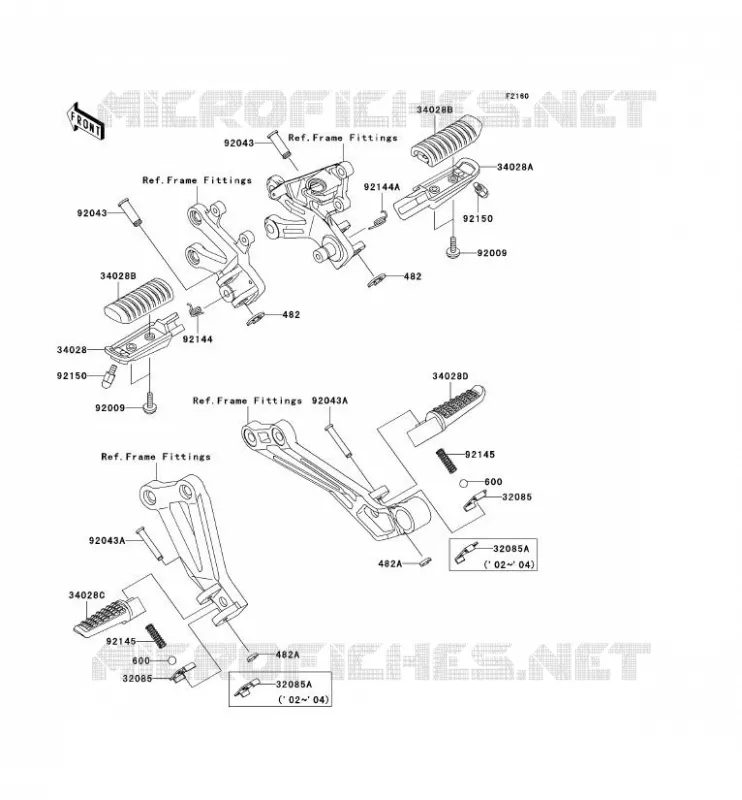 REPOSE PIED Kawasaki MOTOS 1200 2003 ZZR1200  ZX1200-C2