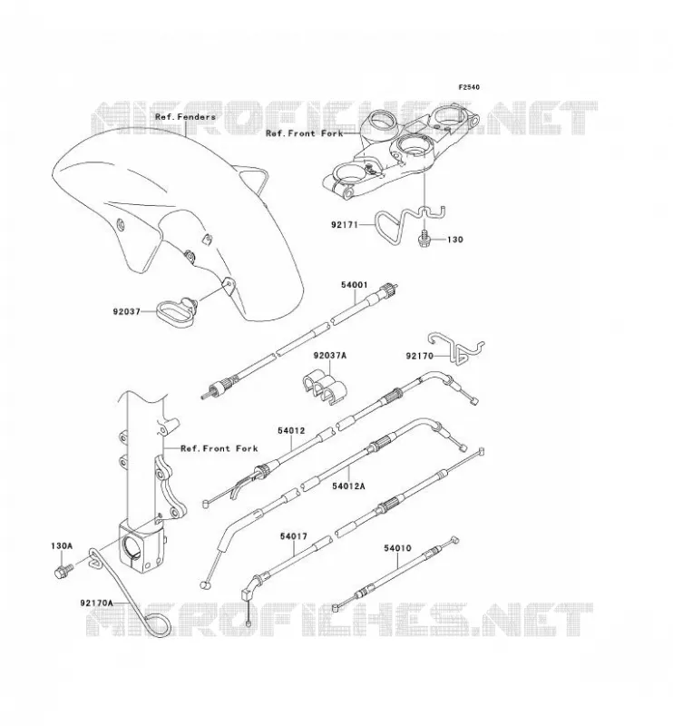 CABLES Kawasaki MOTOS 1200 2003 ZZR1200  ZX1200-C2H