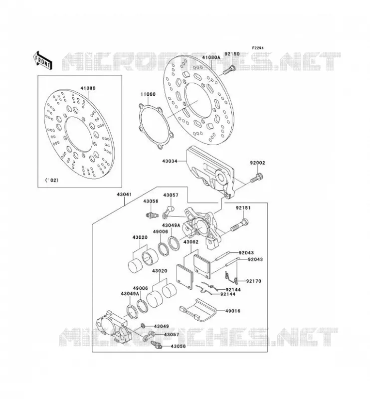 FREIN ARRIERE Kawasaki MOTOS 1200 2003 ZZR1200  ZX1200-C2H