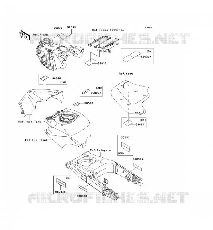 LABEL Kawasaki MOTOS 1400 2006 ZZR1400  ZX1400A6F
