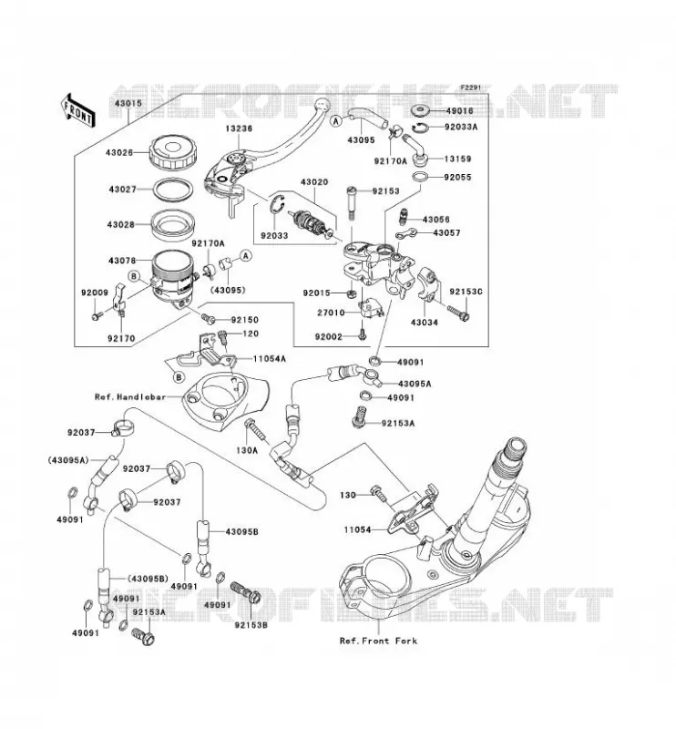 MAITRE CYLINDRE AV Kawasaki MOTOS 1400 2006 ZZR1400  ZX1400A6F