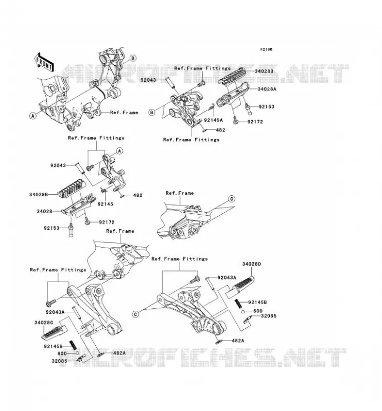 REPOSE PIED Kawasaki MOTOS 1400 2006 ZZR1400  ZX1400A6F