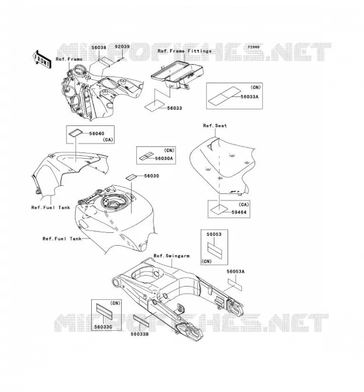 LABEL Kawasaki MOTOS 1400 2007 ZZR1400  ZX1400A7F