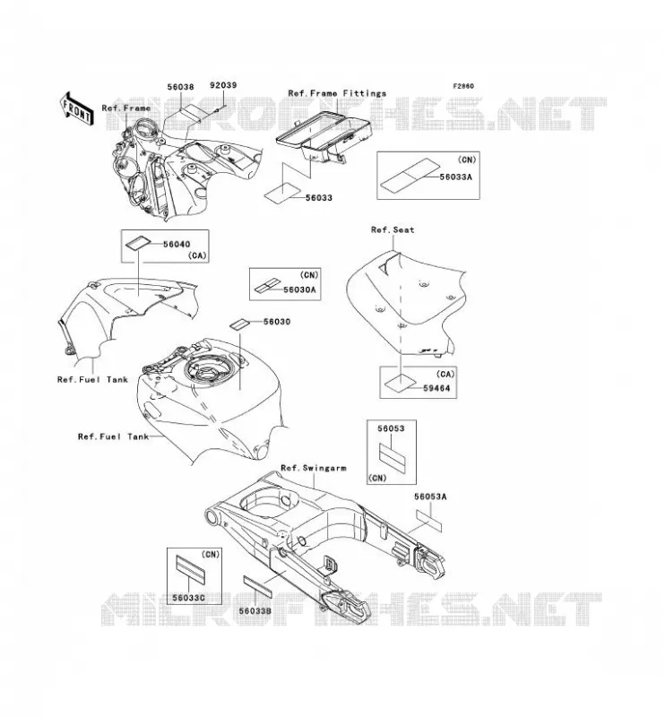 LABEL Kawasaki MOTOS 1400 2007 ZZR1400  ZX1400A7F