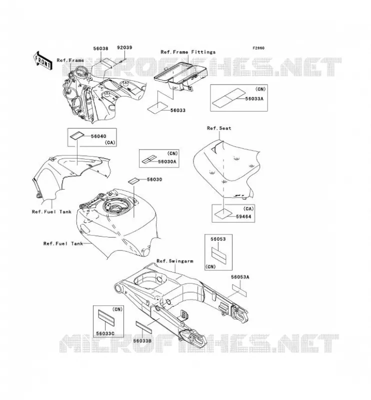 LABEL Kawasaki MOTOS 1400 2008 ZZR1400  ZX1400C8F