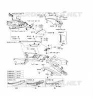 CACHE LAT&Eacute;RAL/GARDE CHAINE pour Kawasaki ZZR1400 2009
