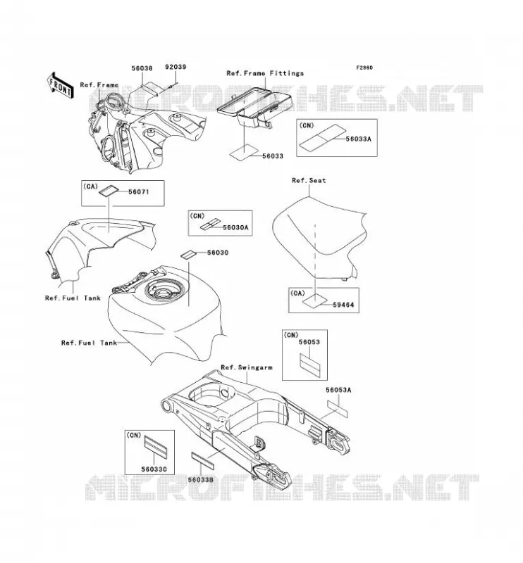 LABEL Kawasaki MOTOS 1400 2010 ZZR1400  ZX1400CAF