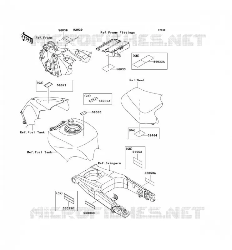 LABEL Kawasaki MOTOS 1400 2011 ZZR1400  ZX1400CBF