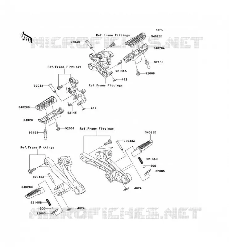 REPOSE PIED Kawasaki MOTOS 1400 2008 ZZR1400 ABS  ZX1400D8F