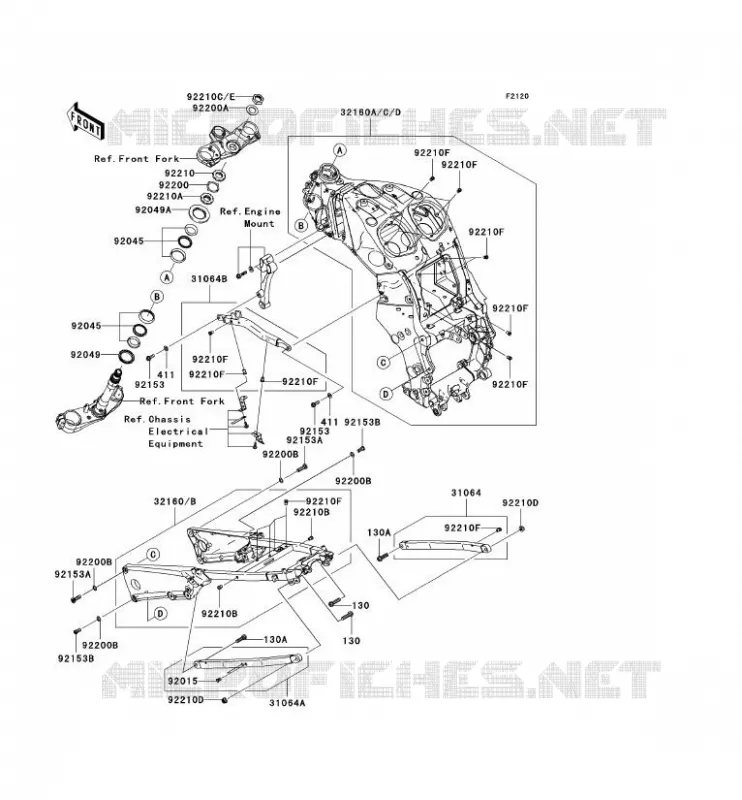 CH&Acirc;SSIS Kawasaki MOTOS 1400 2010 ZZR1400 ABS  ZX1400DAF