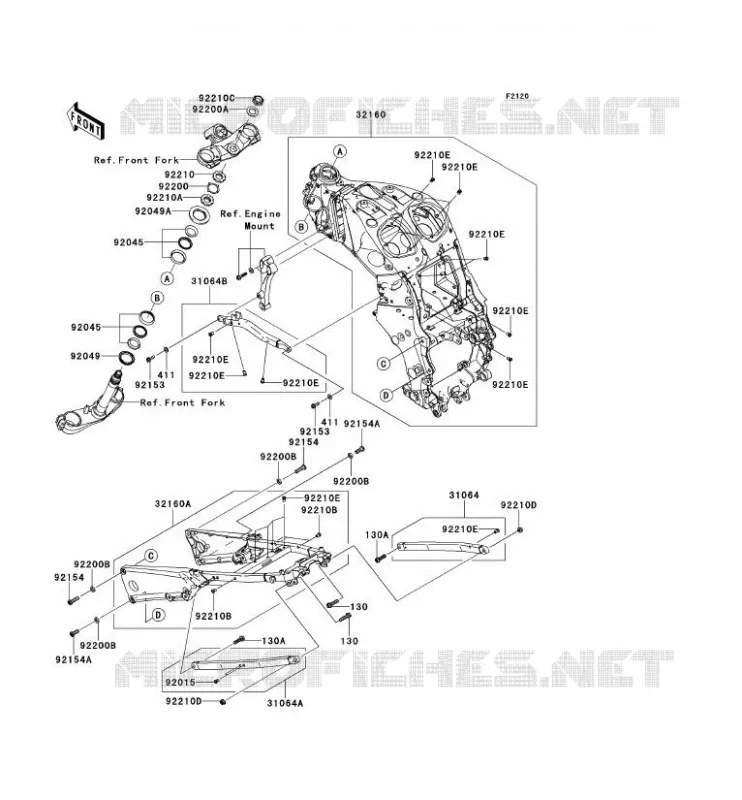 CH&Acirc;SSIS Kawasaki MOTOS 1400 2012 ZZR1400  ZX1400ECF