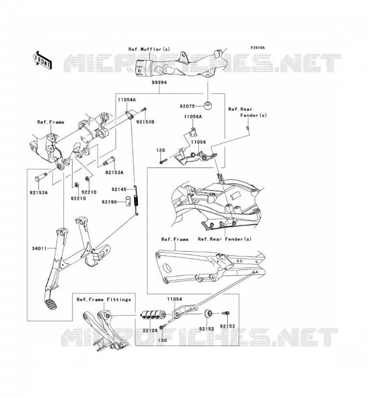 ACCESSOIRE (BEQUILLE CENTRALE) Kawasaki MOTOS 1400 2012 ZZR1400  ZX1400ECF