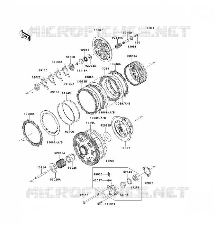 EMBRAYAGE Kawasaki MOTOS 1400 2012 ZZR1400  ZX1400ECFA