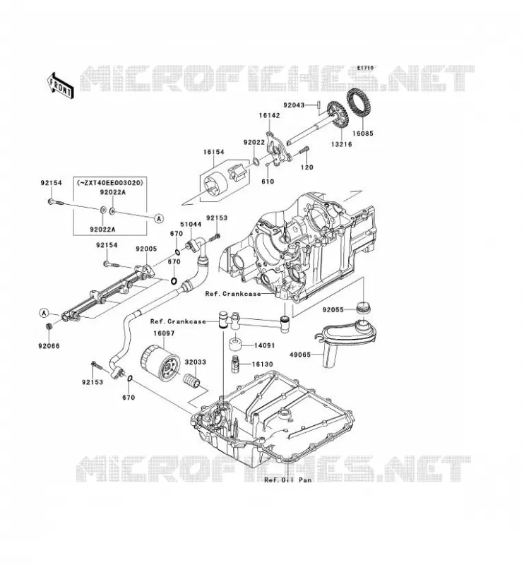 POMPE A HUILE/FILTRE &Agrave; HUILE Kawasaki MOTOS 1400 2012 ZZR1400  ZX1400ECFA