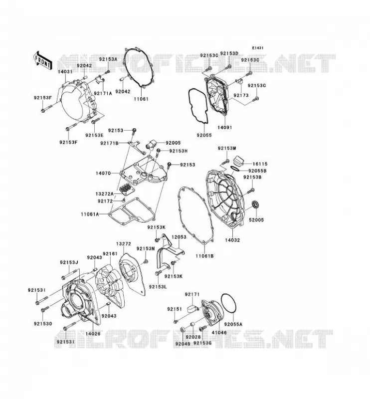 COUVERCLES MOTEUR Kawasaki MOTOS 1400 2013 ZZR1400  ZX1400EDF