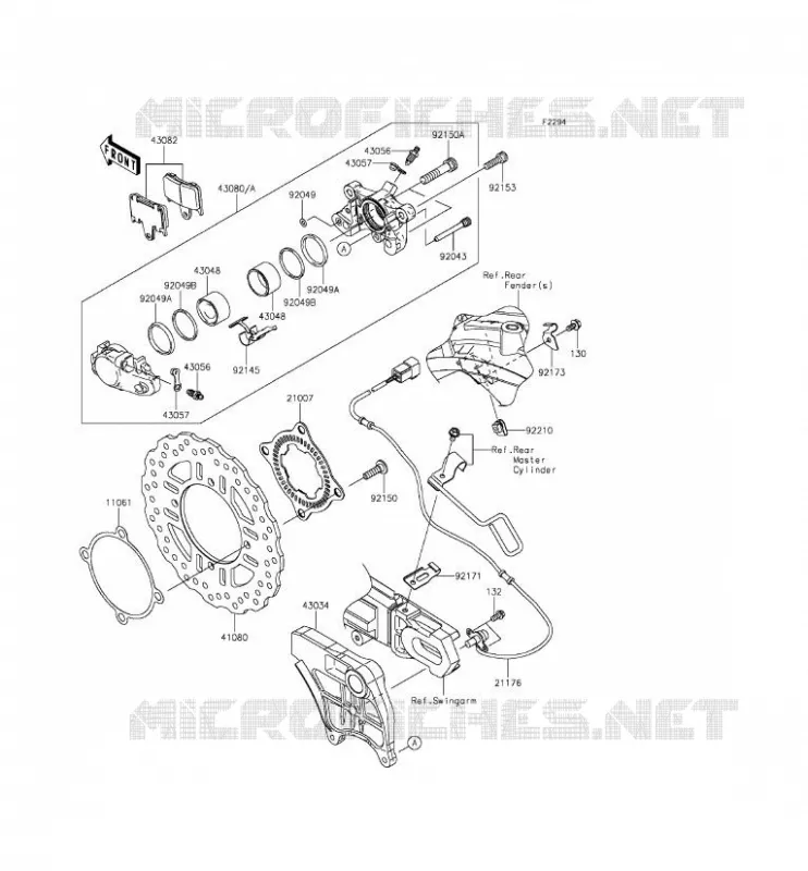 FREIN ARRIERE Kawasaki MOTOS 1400 2014 ZZR1400 ABS  ZX1400EEFA