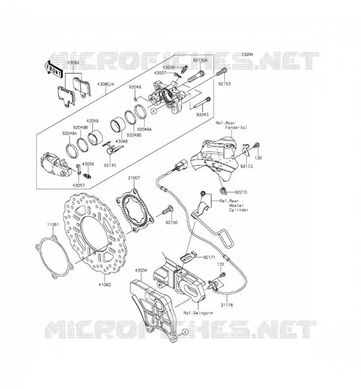 FREIN ARRIERE Kawasaki MOTOS 1400 2014 ZZR1400 ABS  ZX1400EEFA