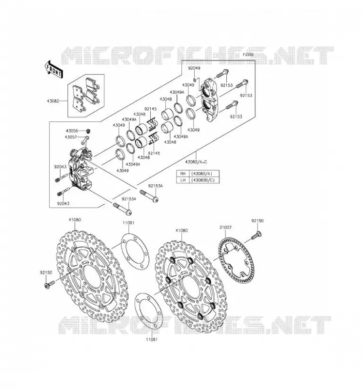 FREIN AVANT Kawasaki MOTOS 1400 2014 ZZR1400 ABS  ZX1400EEFA