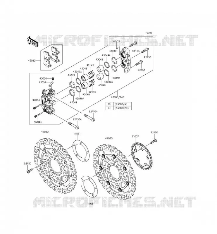 FREIN AVANT Kawasaki MOTOS 1400 2014 ZZR1400 ABS  ZX1400EEFA