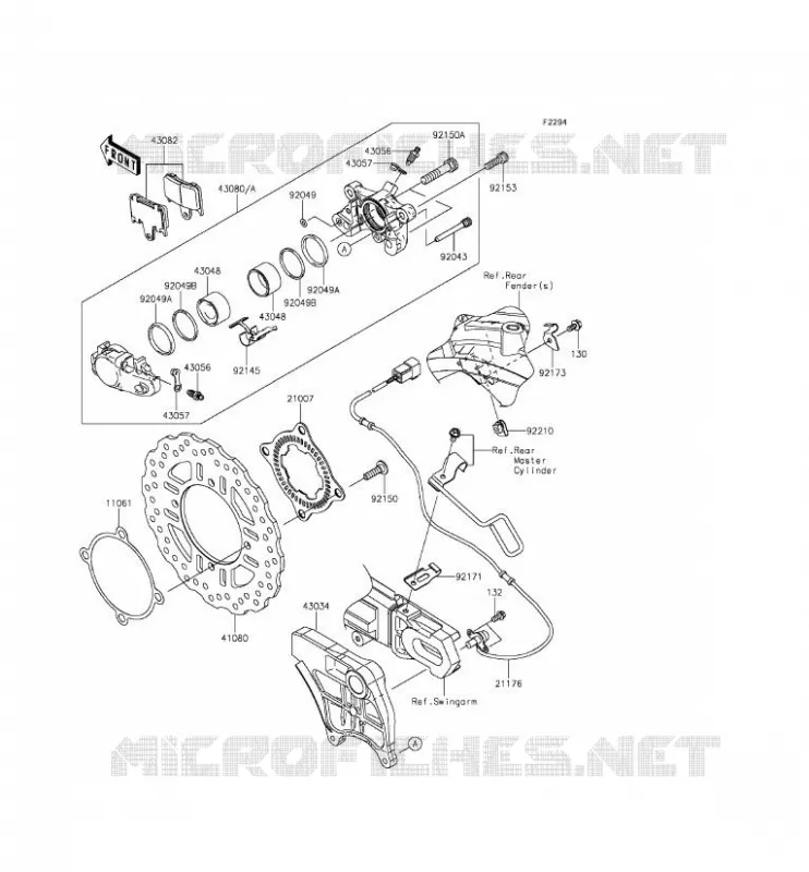 FREIN ARRIERE Kawasaki MOTOS 1400 2015 ZZR1400 ABS  ZX1400EFFA
