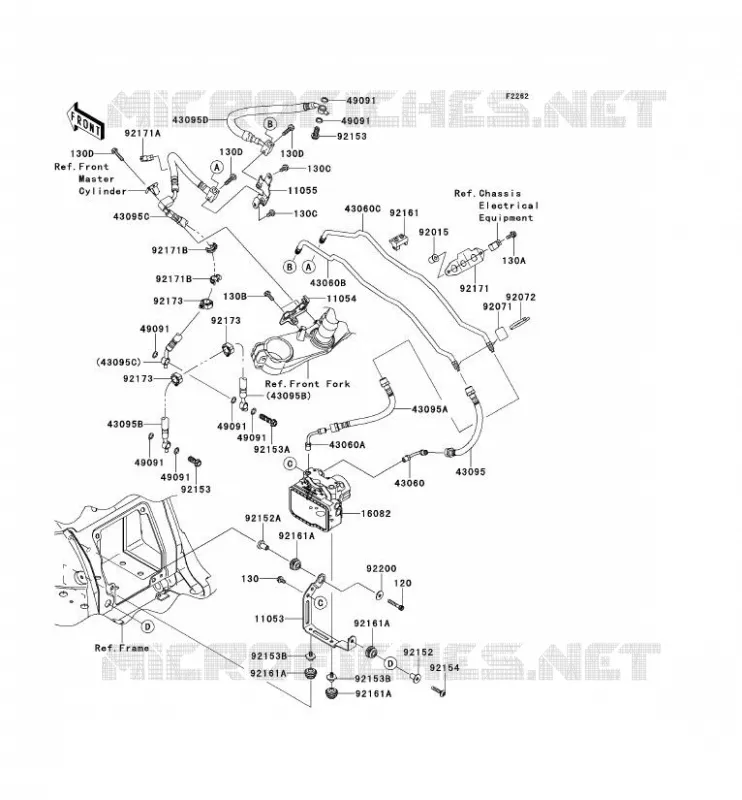 DURITE DE FREIN Kawasaki MOTOS 1400 2012 ZZR1400 ABS  ZX1400FCF