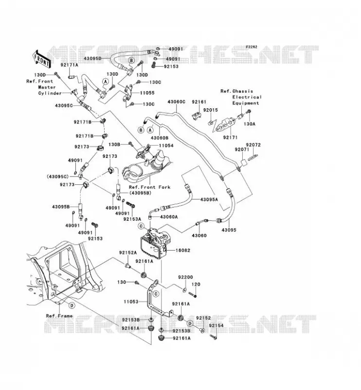 DURITE DE FREIN Kawasaki MOTOS 1400 2013 ZZR1400 ABS  ZX1400FDF