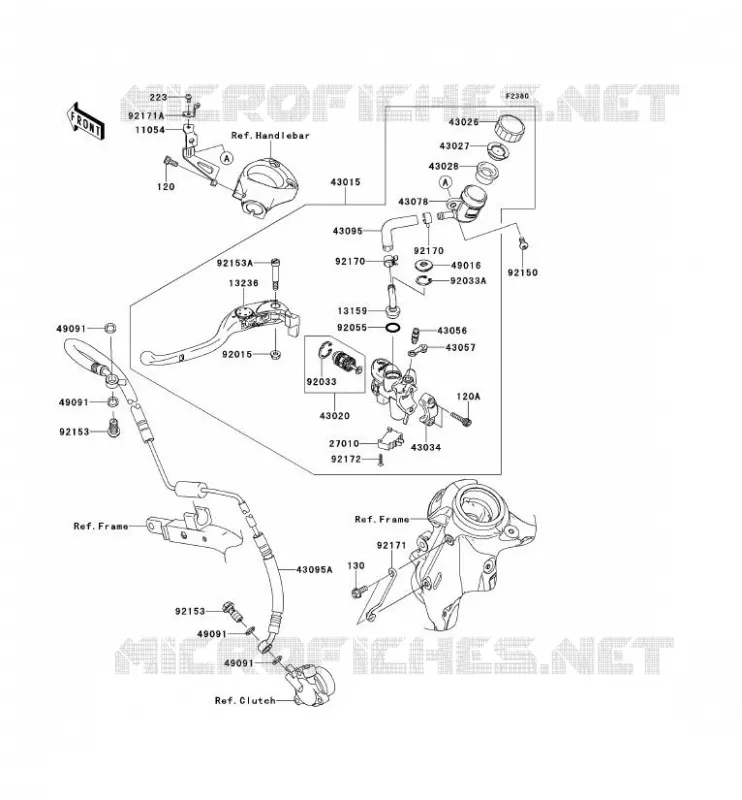 EMBRAYAGE MAITRE CYLINDRE Kawasaki MOTOS 1400 2013 ZZR1400 ABS  ZX1400FDF