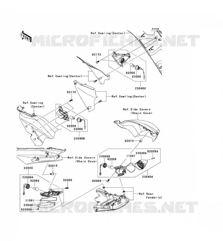 CLIGNOTANTS Kawasaki MOTOS 1400 2013 ZZR1400 ABS  ZX1400FDF