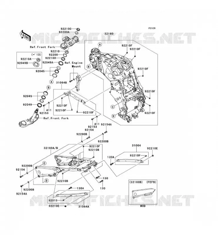 CH&Acirc;SSIS Kawasaki MOTOS 1400 2013 ZZR1400 ABS  ZX1400FDF