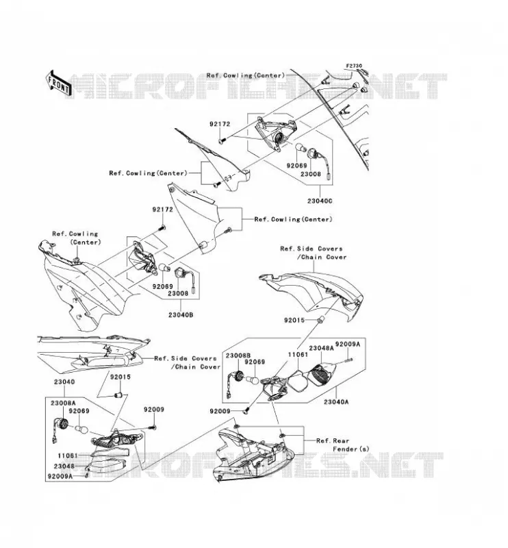 CLIGNOTANTS Kawasaki MOTOS 1400 2013 ZZR1400 ABS  ZX1400FDFA