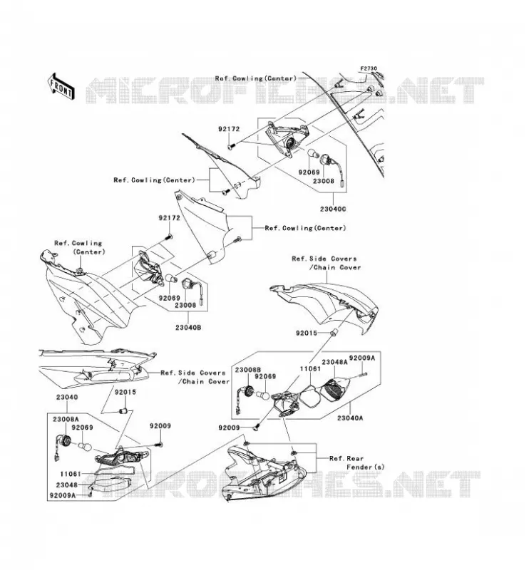 CLIGNOTANTS Kawasaki MOTOS 1400 2013 ZZR1400 ABS  ZX1400FDFA