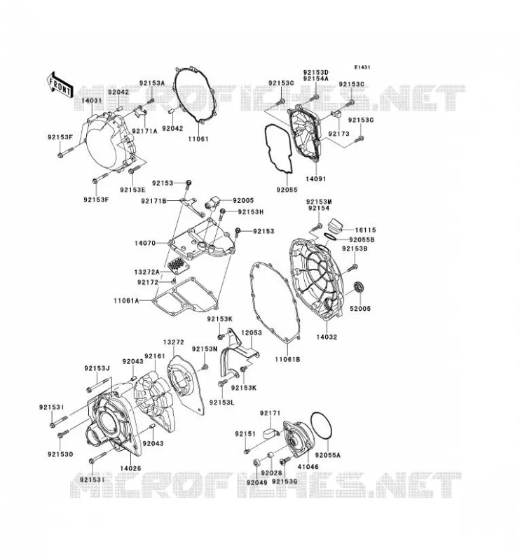COUVERCLES MOTEUR Kawasaki MOTOS 1400 2013 ZZR1400 ABS  ZX1400FDFA