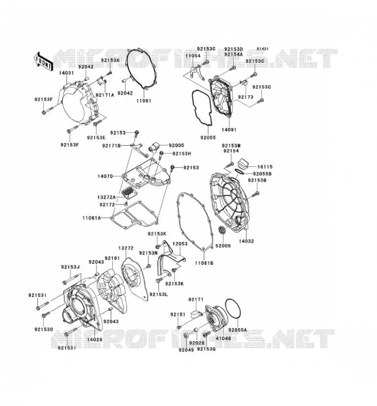 COUVERCLES MOTEUR Kawasaki MOTOS 1400 2013 ZZR1400 ABS  ZX1400FDFA