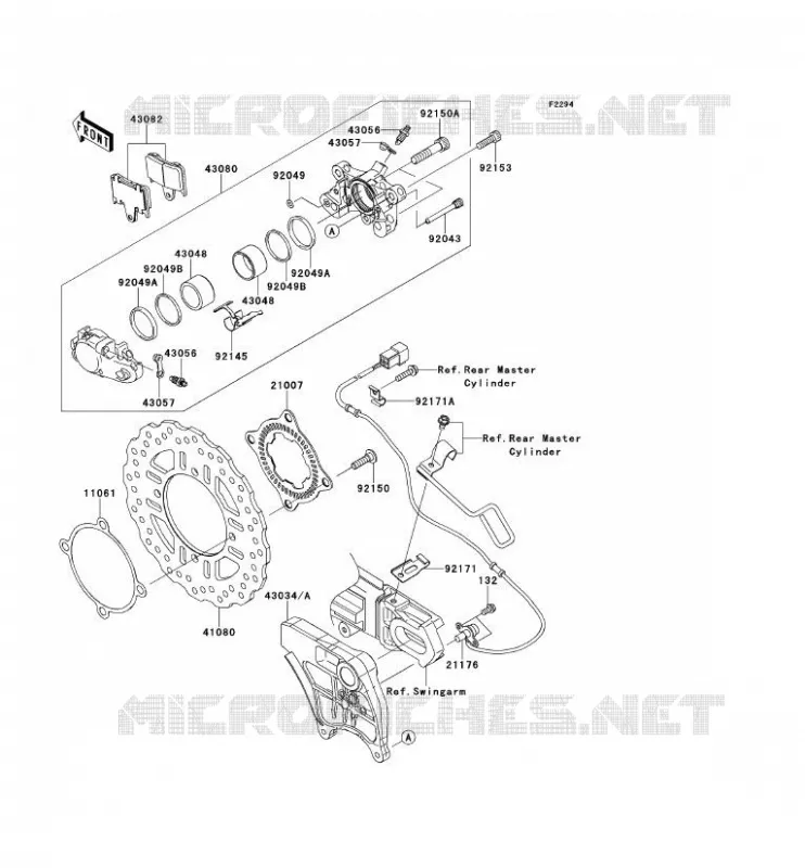 FREIN ARRIERE Kawasaki MOTOS 1400 2013 ZZR1400 ABS  ZX1400FDFA