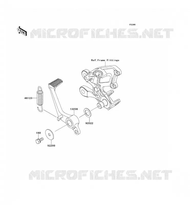 PEDALE DE FREIN Kawasaki MOTOS 1400 2014 ZZR1400 ABS  ZX1400FEFB