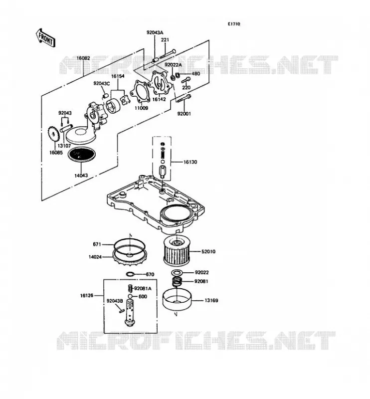 POMPE A HUILE Kawasaki MOTOS 400 1991 Z400FII  ZX400-C4