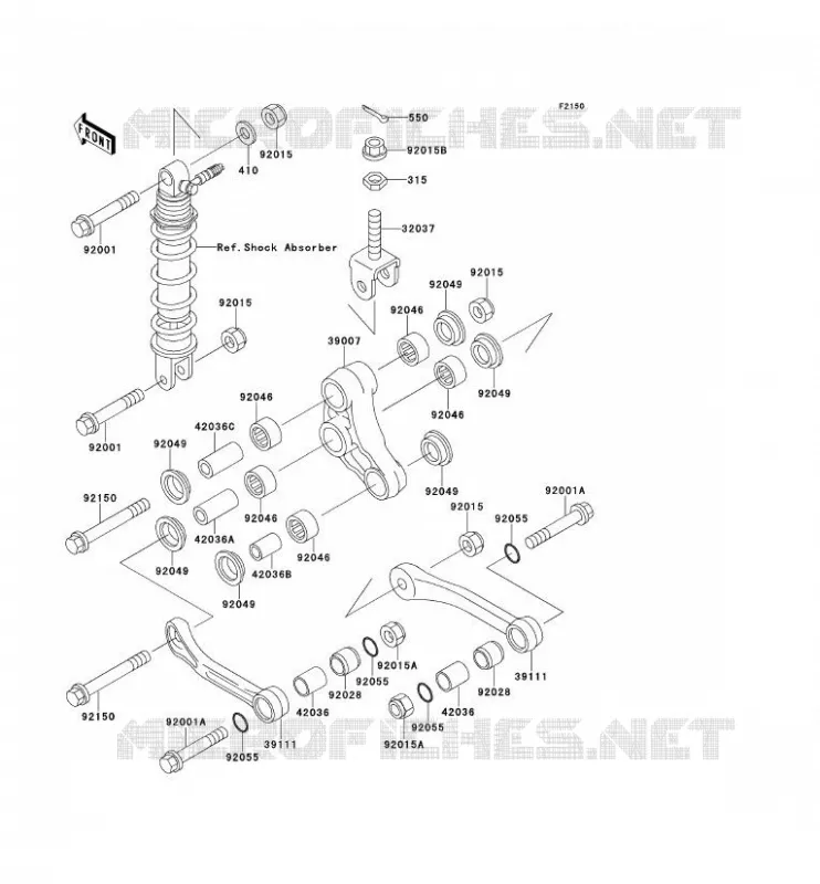 SUSPENSION Kawasaki MOTOS 400 1991 ZXR400  ZX400-L1
